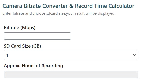 recording time calculator